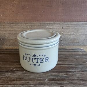 Stoneware Butter Keeper - Cream